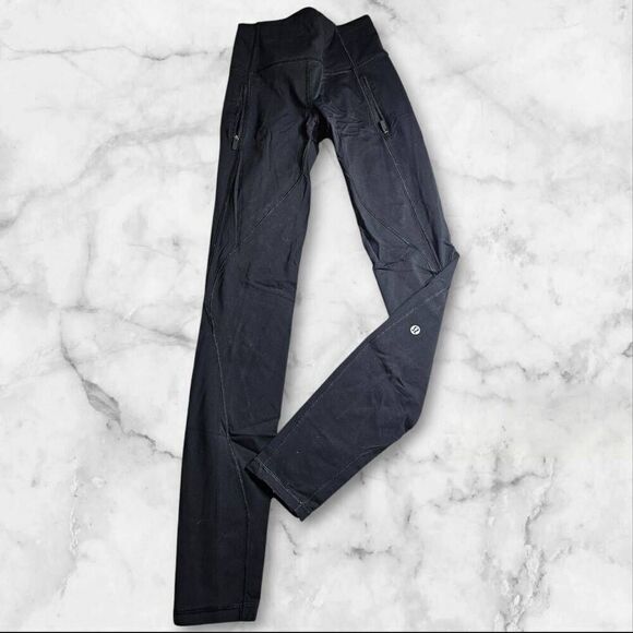 Lululemon Size 4 Black Speed Tights - Picture 1 of 4